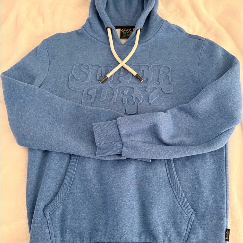 Superdry Men's Light Blue Hoodie Sweater - Sz Small - Picture 3 of 6